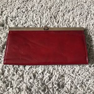 Red patent leather clutch/wallet